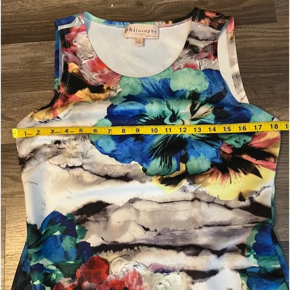 PHILOSOPHY Republic FloralSleeveless Jersey Dress Size Large - Picture 4 of 9